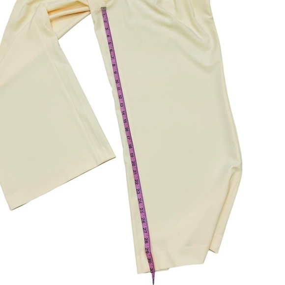 Ronny Kobo Stretch Twill Pleated Wide-Leg Slouchy Trousers Pants Large Yellow - Picture 7 of 16